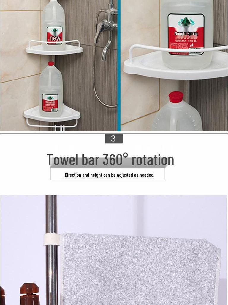Stainless Steel Multi-Layer Corner Bathroom Rack with Retractable Toilet Storage