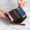 Women Minimalist Short Wallet Solid Color Coin Purse Zipper Clip Card Holder