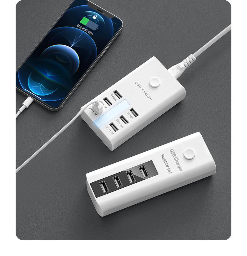 Travel Power Strip with Multi-USB Ports and Extension Cord
