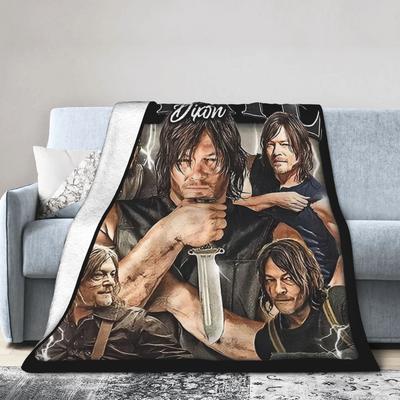 Koce Flanelowe Daryl Dixon The Walking Dead Jesień/Zima Super Ciepły Koc do Domu Podróży Pościelowe Kocyki