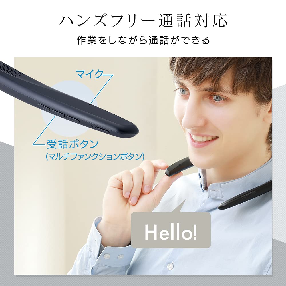 IRIS OHYAMA Wearable Speaker Not (Transmitter Included), Black, MKH-150N