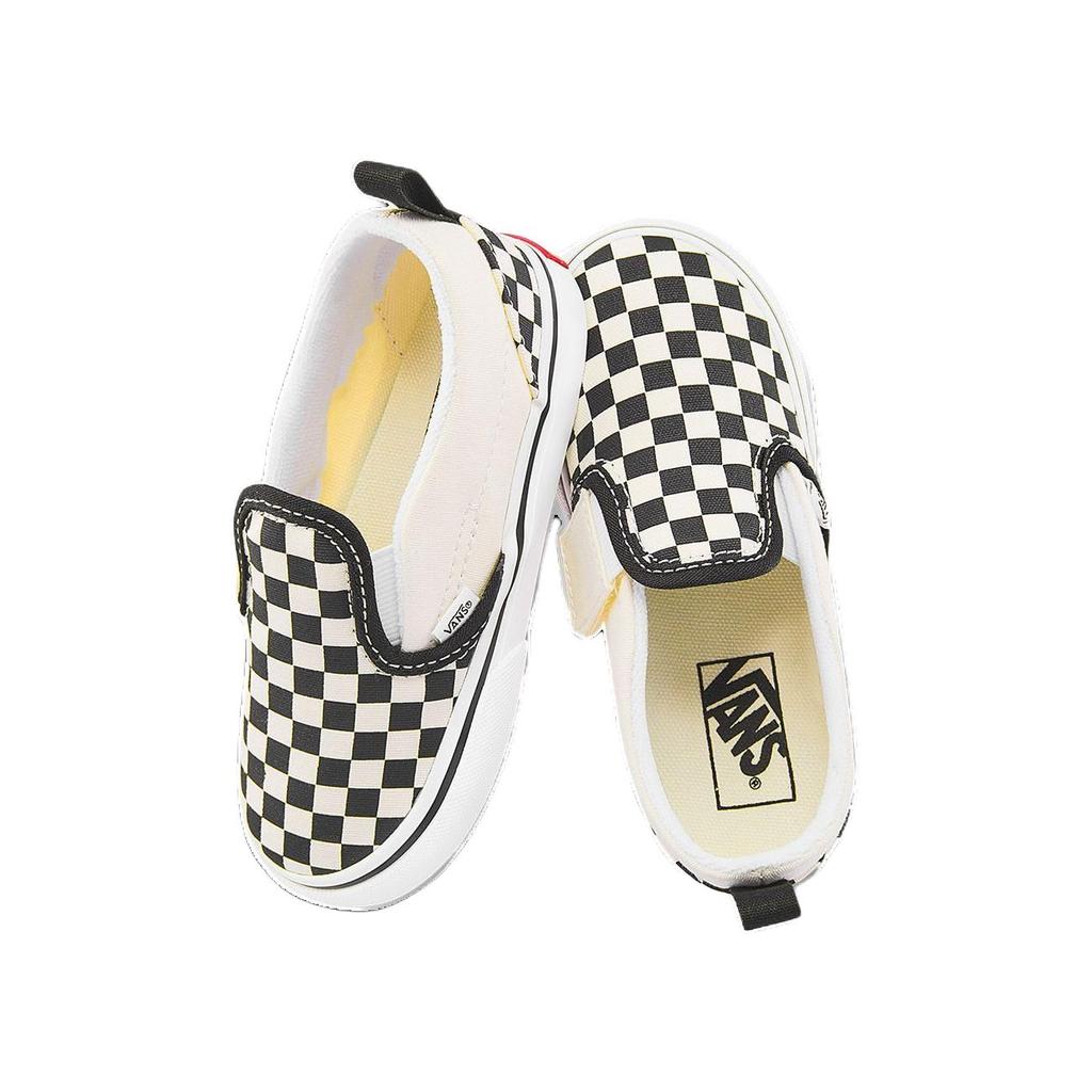 Vans Classic Slip-On V TD Checkerboard - Black White Baby Sneakers VN0A34885GX