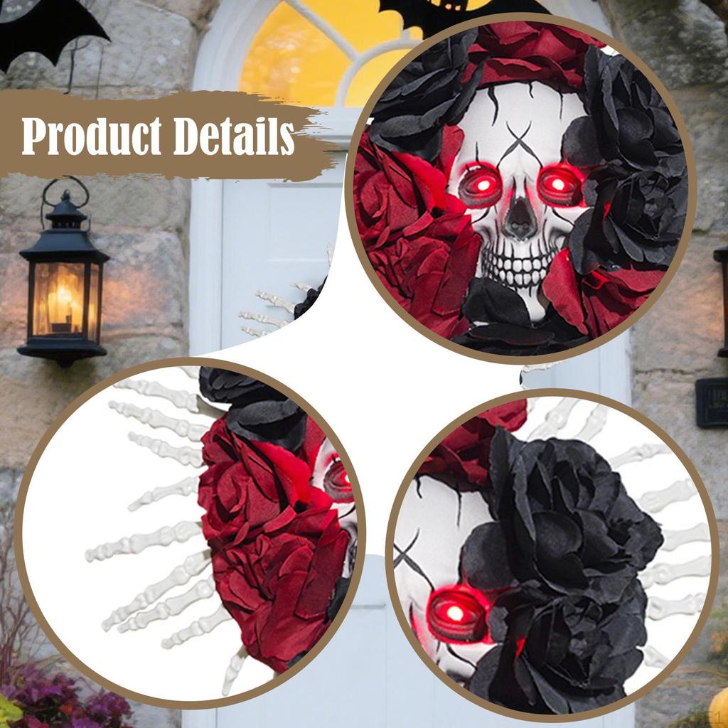 Halloween Wreath for Front Door Artificial Garland Bedrooms Living Rooms