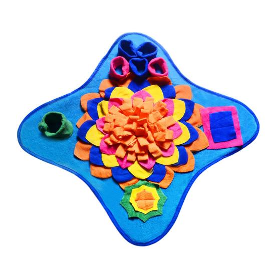 

Коврик для запаха домашних животных с нескользящим дном, усовершенствованный коврик для поиска пищи, яркий цветной коврик для упражнений слоу-фуд, многослойный коврик для домашних животных синий