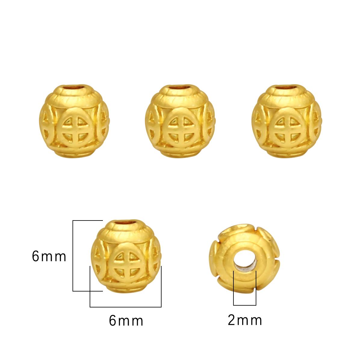

4/5 шт. позолоченные металлические бусины в форме сердца рыбы цветок лотоса подвески для изготовления браслетов DIY ювелирные аксессуары 6mm 4pcs