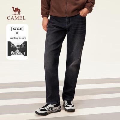 Men's Straight-Leg Fleece-Lined Washed Jeans M13CAJB091