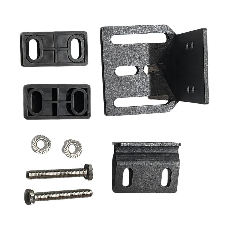 Roof Rack Mounting Fastener Set with Multiple Elongated Slots and Black Finish for Roof Rack Hardware Replacement and Installation Planning