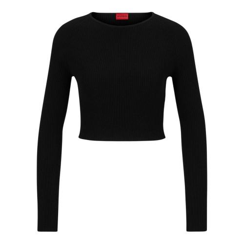 Hugo Womens/Ladies Saneriny Cropped Long-Sleeved Jumper