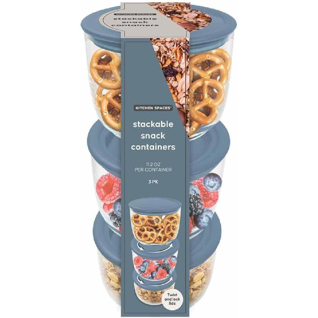 Kitchen Spaces Stackable Snack containers 3pk
