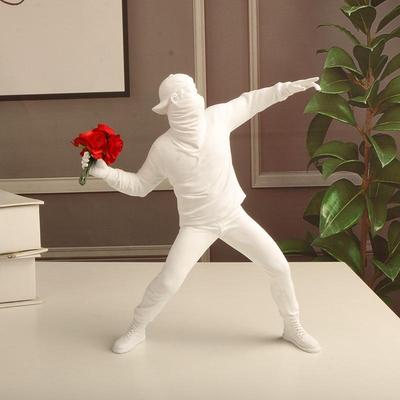 Banksy Stillblume Abstrakte Skulptur für Heimdekoration