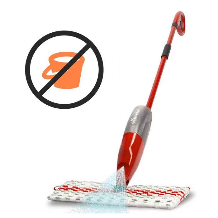 Mop Avec Nettoyeur Rotatif Vileda Spray & Clean Couverture En Microfibre Double