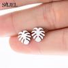 Fashion Round Tree of Life Stud Earrings Women Bohemian Tree Plant Jewelry Stainless Steel Earrings Ear Accessories Bijoux