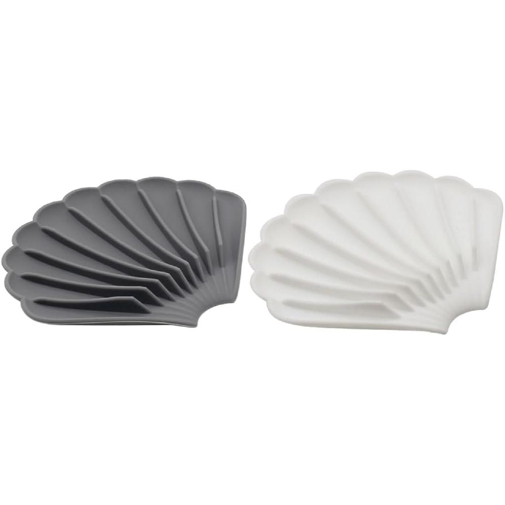2-Pack Premium Silicone Soap Dish with Self-Draining Design, Anti-Skid Soap Holder for Shower, Bathroom, and Kitchen Keeps Soaps Dry and Extends