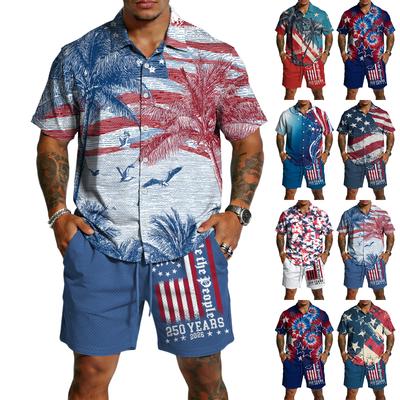 Men's Casual Lightweight Breathable Short-Sleeve Shirt And Shorts Set