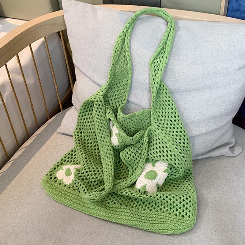 

Новая простая ретро сумка на плечо для женщин, модная полая большая сумка с сладким цветком, большая вместительная женская сумка для покупок 38x2x33cm