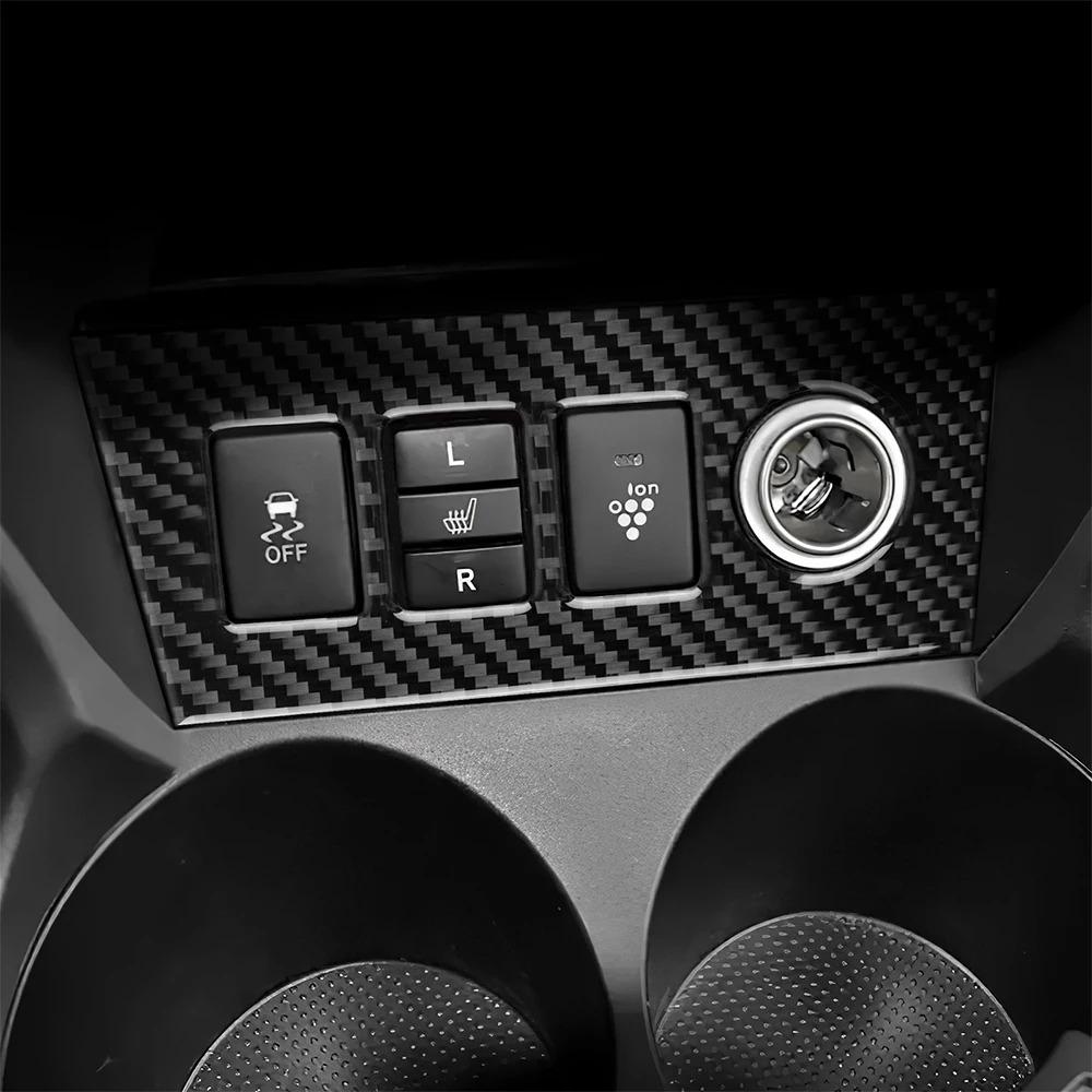 Carbon Fiber Cigarette Lighter Frame Trim for Toyota RAV4 2006-2012 LHD RHD Center Console Panel Cover