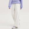 Skechers Yazan Series Solid Mid-Rise Straight-Leg Knitted Wide-Leg Casual Pants Women bottoms Cotton-Candy-White L423W153-0074