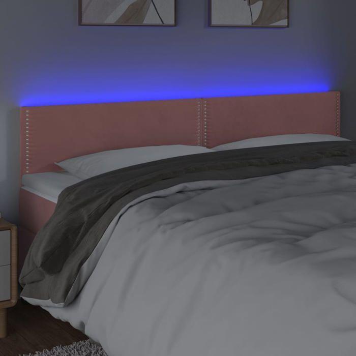 VidaXL LED Headboard Bedroom Furniture Double Bed Accessory Head of Bed Frame Interior Pink 3121531