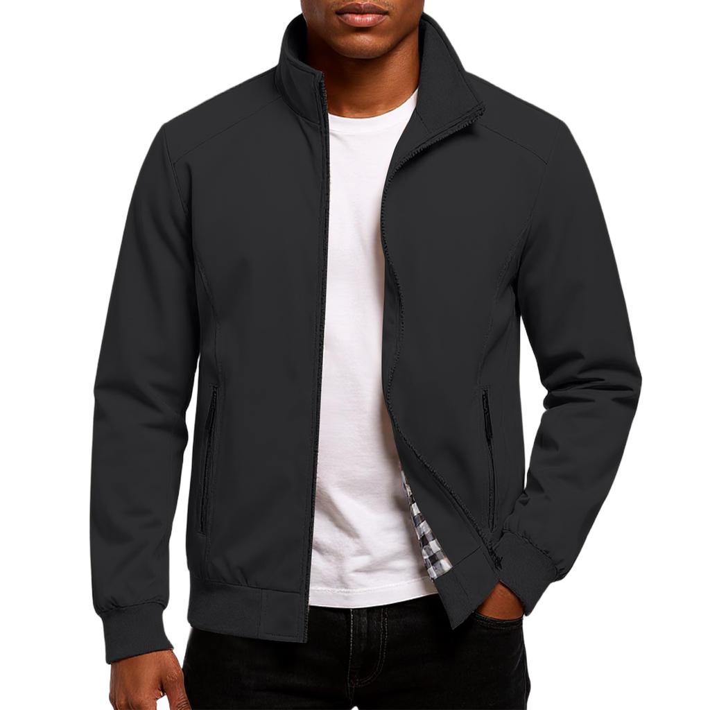Men's Relaxed-Fit Casual Workwear Baseball Jacket Long-Sleeve Outerwear