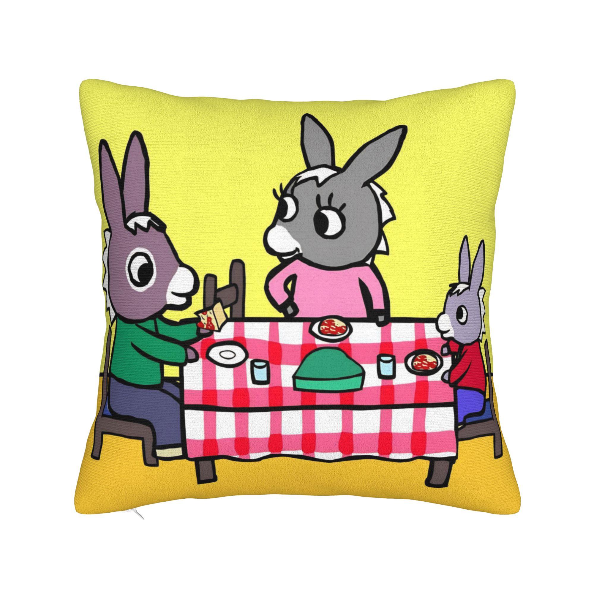 

Trotro Cartoon Square Pillow Cases French Animation Cushion Cover Awesome Zippered Decorative Pillowcase for Sofa 45*45cm 12x12Inch