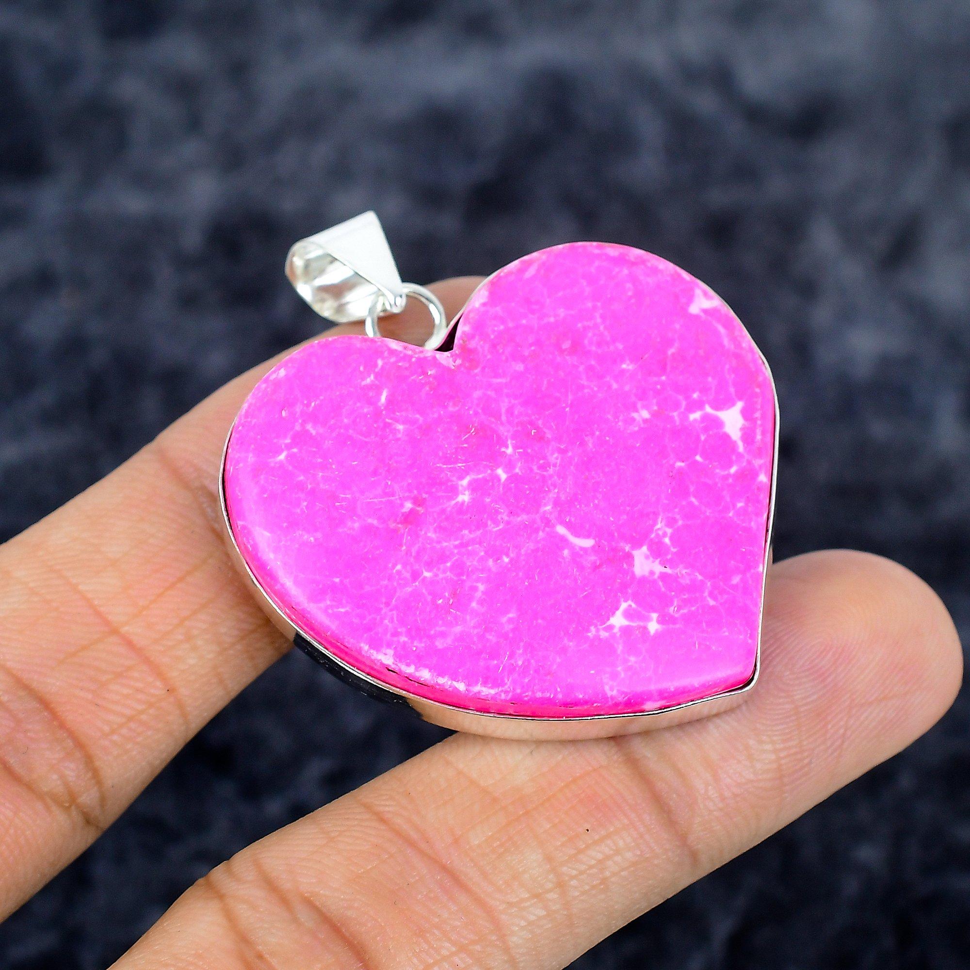 

Copper Pink Turquoise Gemstone 925 Sterling Silver Jewelry Pendant 1.89 M-3342