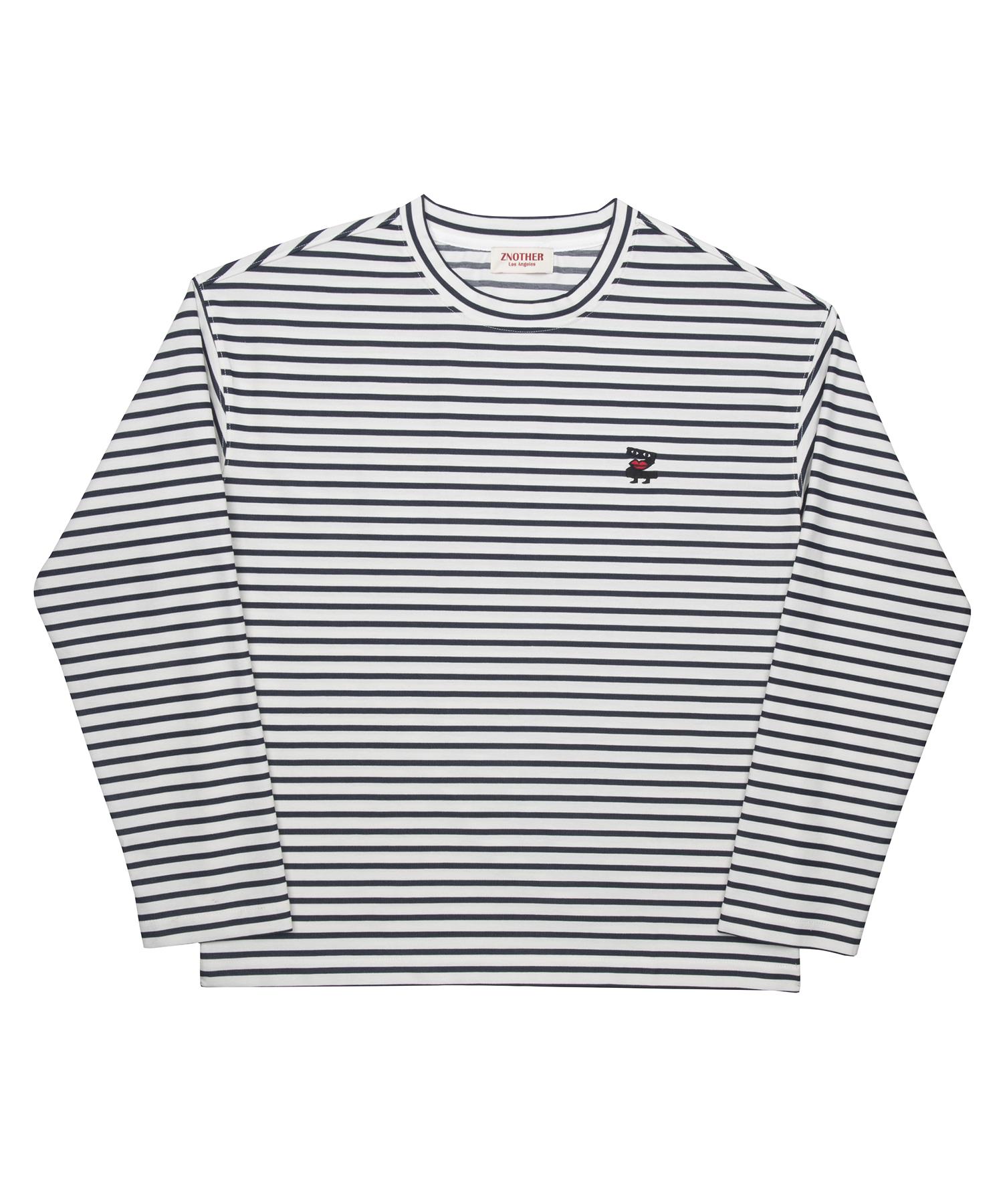 Gen Other Signature Logo Embroidered Striped T-Shirt Navy/M