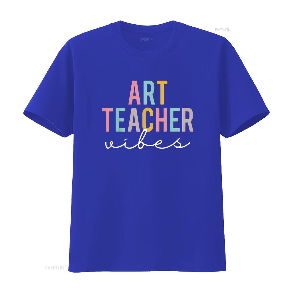 Mens Art Teacher Vibes Colorful Appreciation Day Back To School T Shirt Black Medium Vintage Washed Stylish Unisex Homme