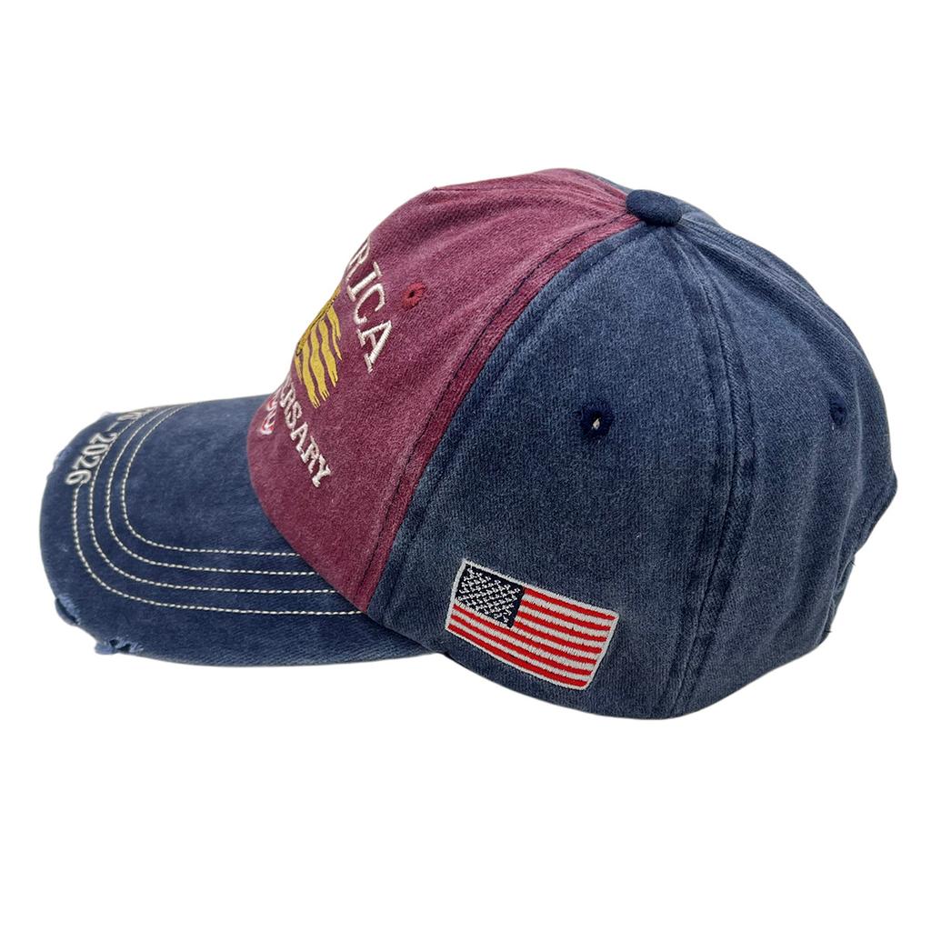 Baseball Cap Flag Embroidery 250Th Anniversary Of The Founding Of The United States Hat Washed Embroidery Sunshade Cap
