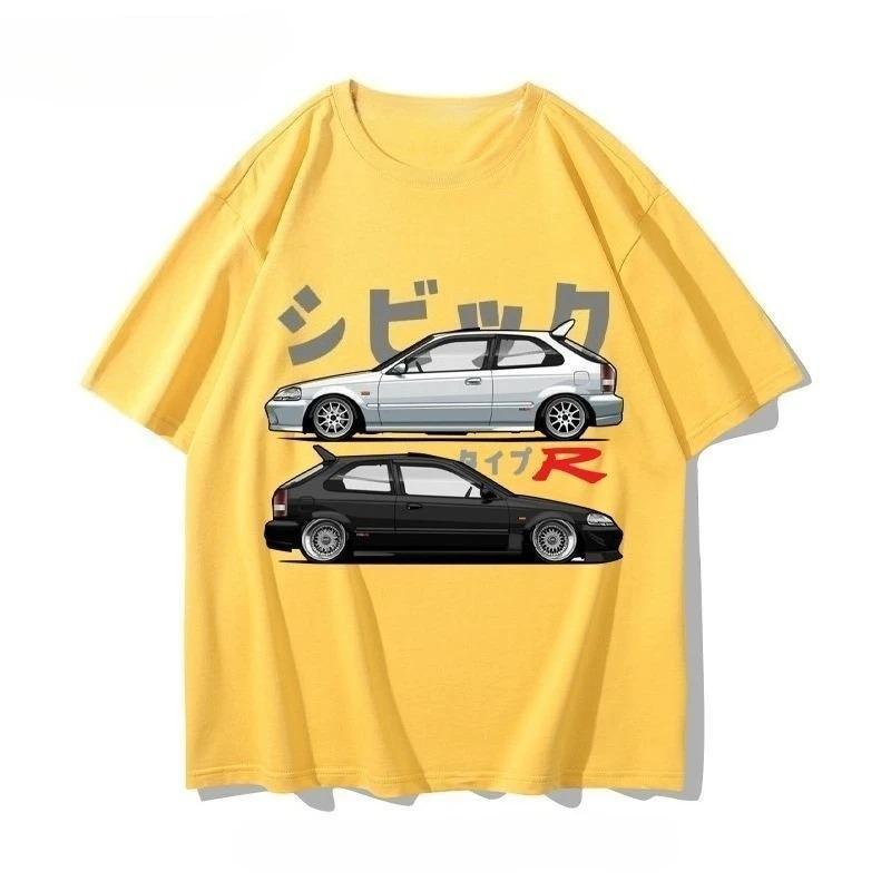 Honda Civic Type R EK9 "Stock & Stance" JDM Oversized Navy T-Shirt | Car Enthusiast Unisex Streetwear Tee
