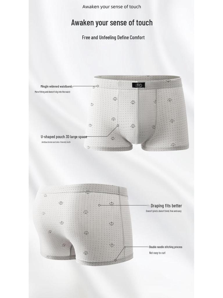 LANGSHA Men's Cotton Boxer Briefs 4-Pack