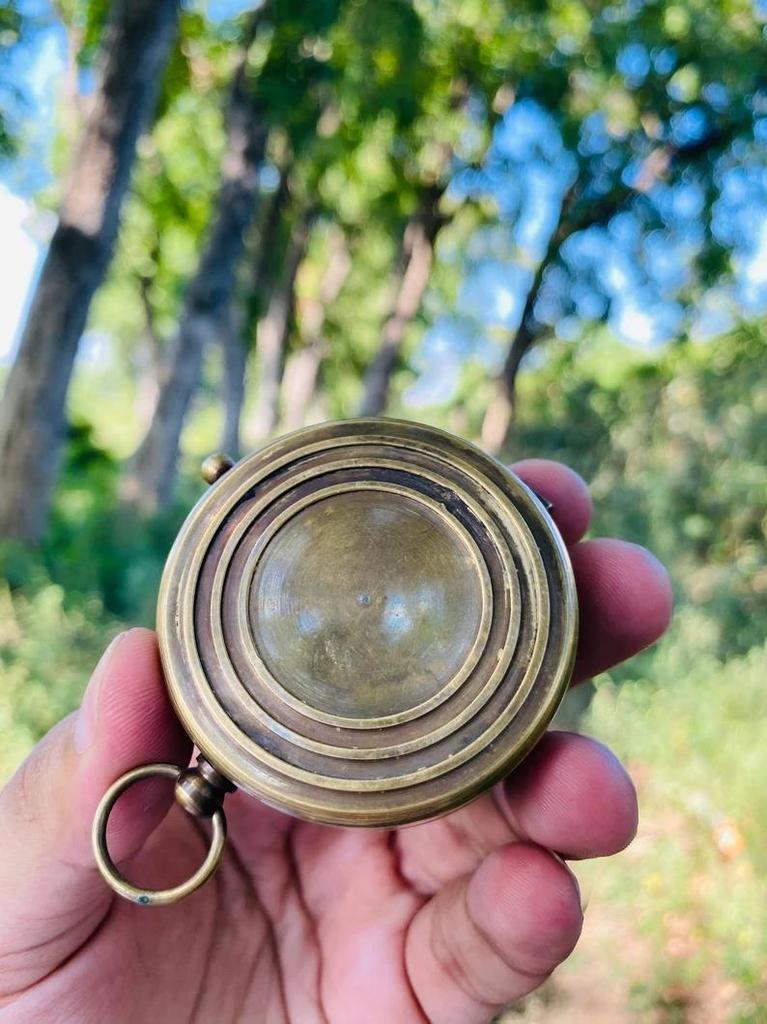 Antique Vintage Nautical Compass / 100 Years Calendar / Custom Engraving / With Leather Case Gift