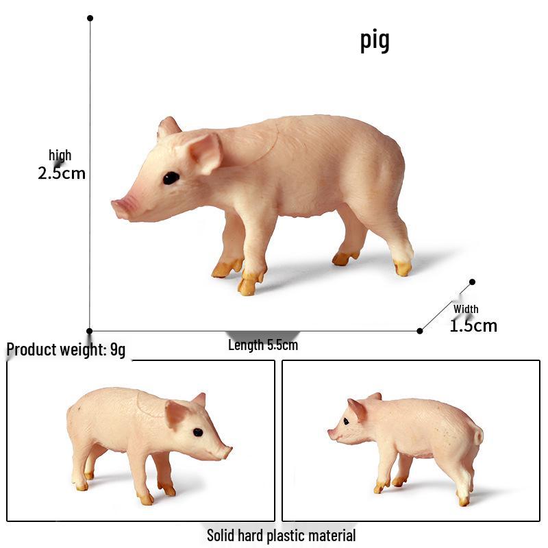 Farm Animal Simulation Toy Set: Chicken, Duck, Goose, Boar, Horse, Cow - Educational Gift for Children, Cognitive Ornament