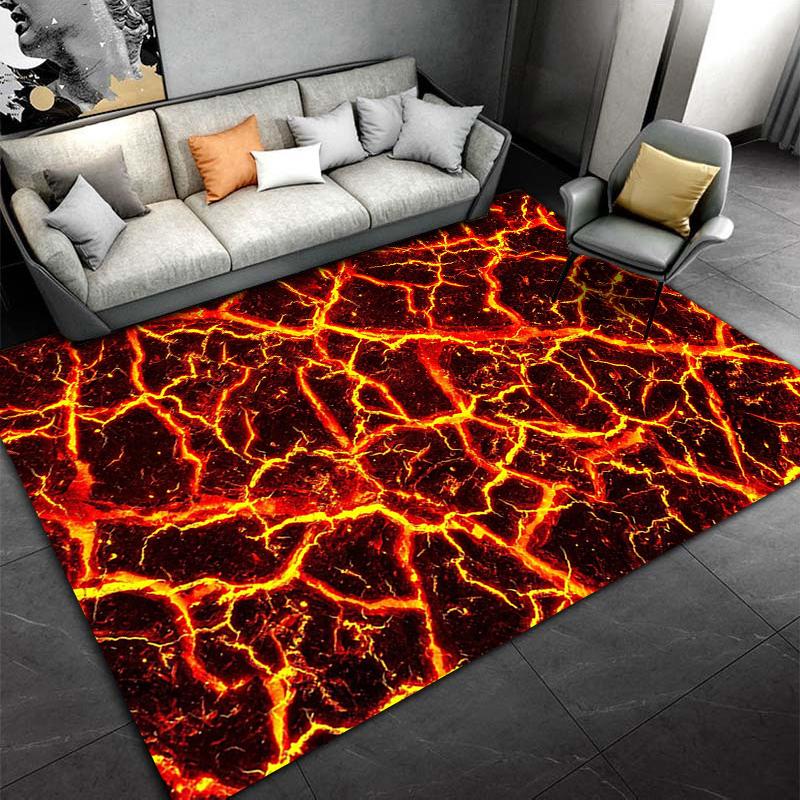 Flame Style Printed Carpet for Home Decor Suitable for Use As an Anti-slip Game Mat for Living Room and Bedroom Sofas