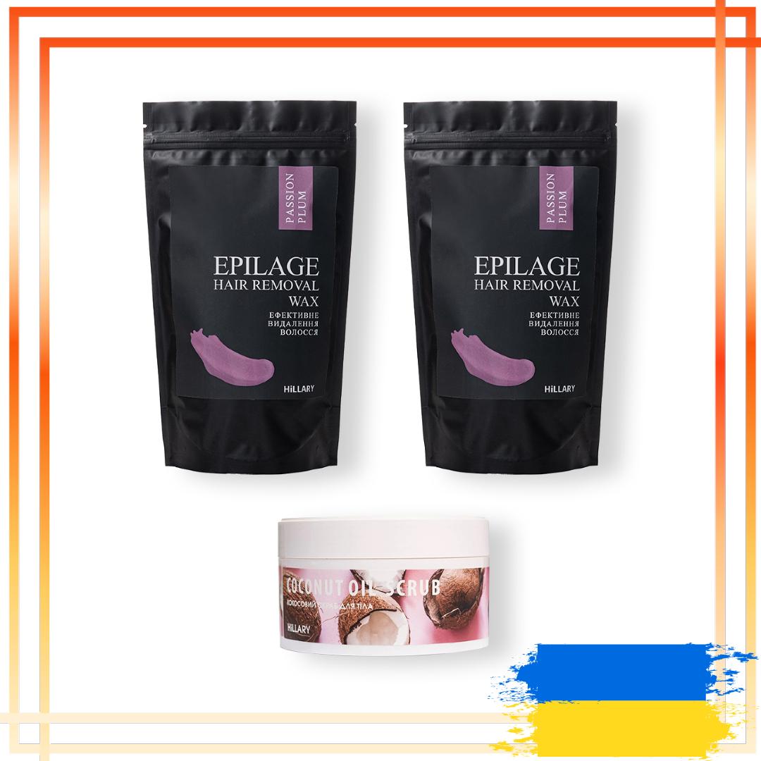 

Набір гранул для епіляції Passion Plum + Скраб для тіла Coconut Oil Scrub