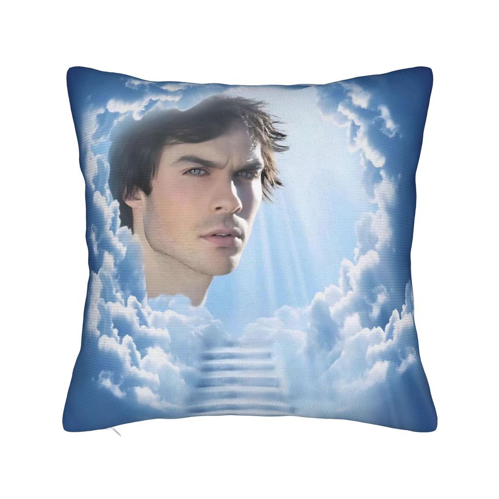Ian Somerhalder Pillowcase Printed Polyester Cushion Cover Decorations Damon Salvatore Cat Throw Pillow Case Cover