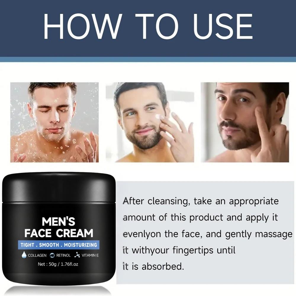 Collagen & Retinol Cream For Men 50 G | Hydrating Moisturizer for Smooth & Firm Looking Skin | Moisturiser for Men