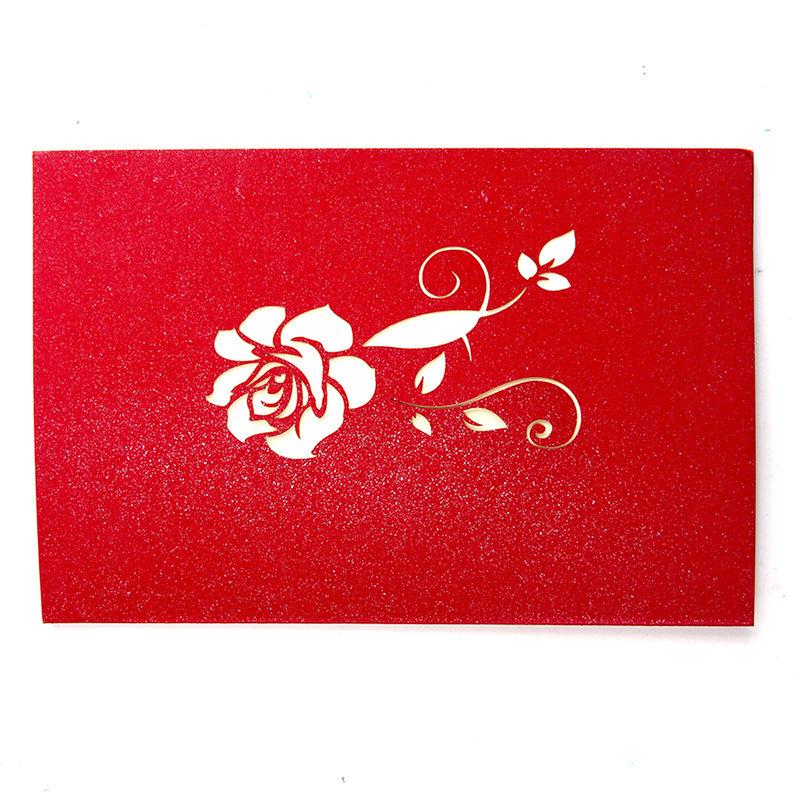 3D Handmade Rose Card for Qixi Festival, Teacher's Day, Wedding
