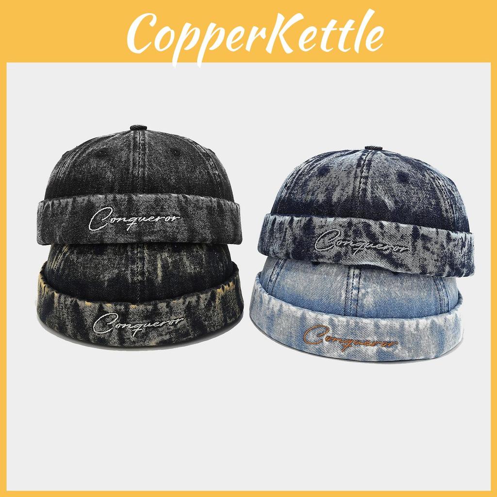 Denim Dad Hat With Embroidered Letters For Casual Street Style In Winter