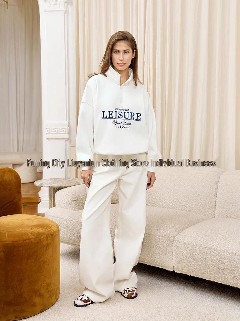 Comfortable Chic Lapel Half-Zip Hoodie – Women’s Autumn/Winter Style