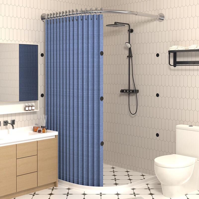 

Handon Folding Magnetic Shower Curtain with Water Retaining Strip
