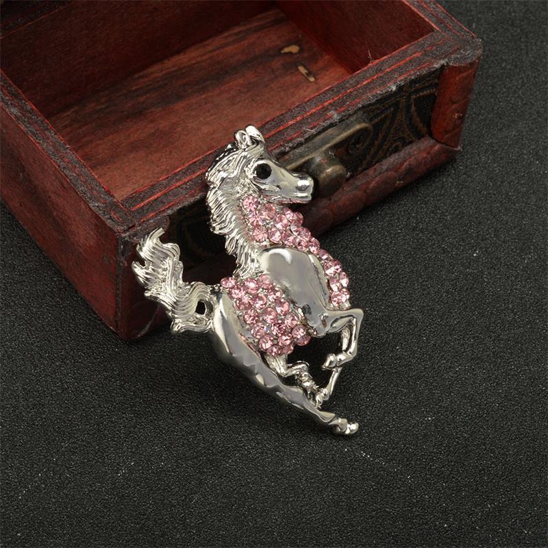 Vintage Enamel Galloping War Horse Zodiac Brooch Pins Women Men Clothing Accessories Suit Lapel Corsage Gift
