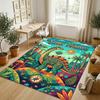 Dinosaur Theme Crystal Velvet Rug Personalized Custom Name Text Soft Floor Mat Home Decor