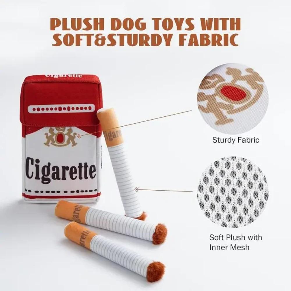 Funny Interactive Plush Dog Toys, Creative Cigarette Design Giggling Chew Toy, For All Sized Dogs Playing & Teething, Pet Gift
