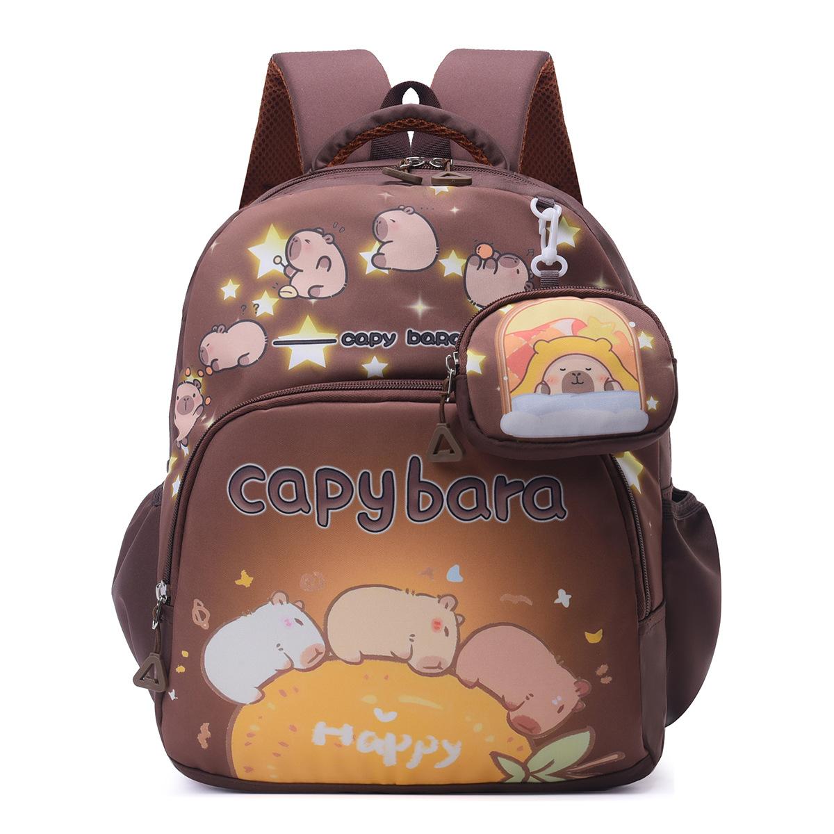 

Рюкзак-книга капибара девочка милый детский рюкзак мальчик мультяшный граффити школьная сумка коричневый