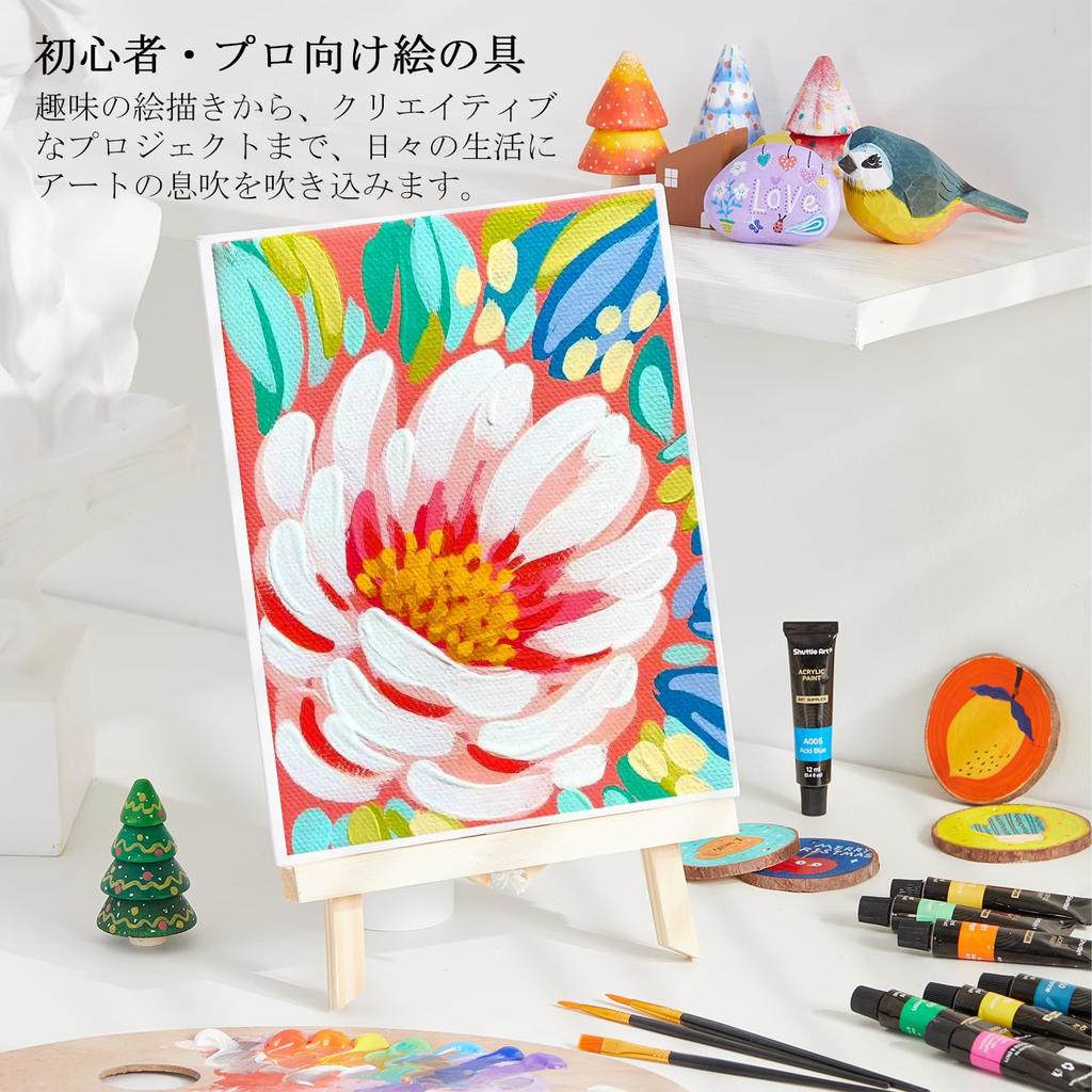 Shuttle Art Acrylic 30 Easy to Brush for Painting on and Coloring Art and Professionals Paints, Colors, Tubes, Durable, Quick-Drying, Waterproof, Use,