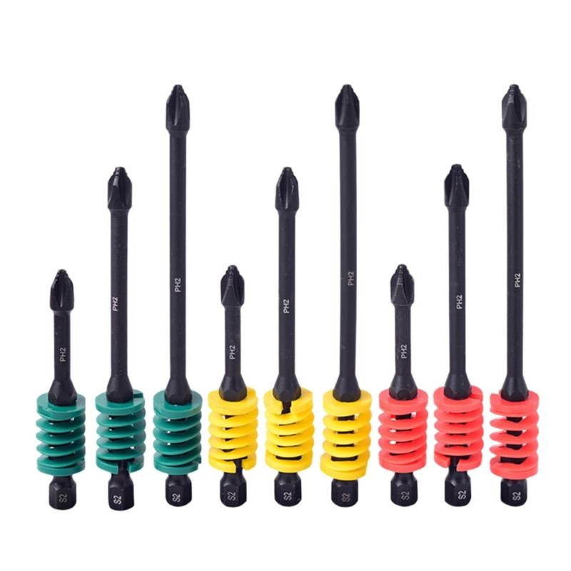 Magnetic Spring Screwdriver Bit Hex Shank 6.35mm Antislip Design Corrosion Resistant for Professional Repair Tool