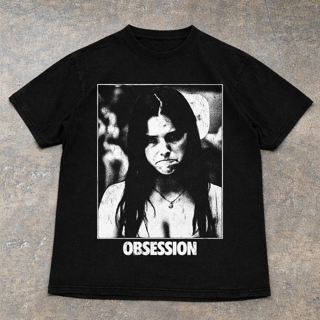 T-shirt Estiva Vintage OBSESSION 2026, Maglietta Grafica con Nikki Accigliato, T-shirt Horror Gotico