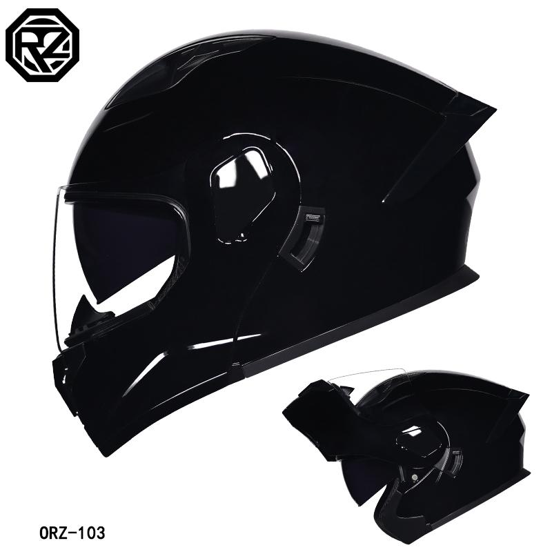 ORZ-103-Motorcycle Helmet with Exposed Face, Men's and Women's Semi Full Helmets, All Season Motorcycle Large Tail Wing