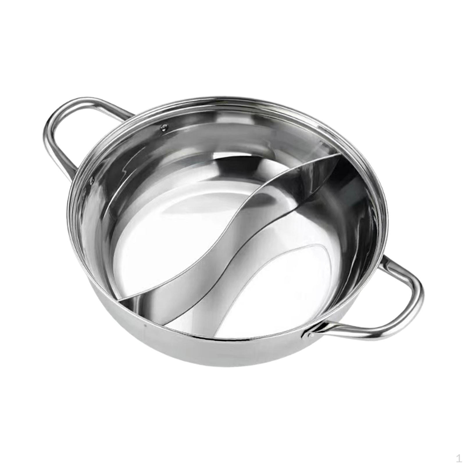 

Каструля з нержавіючої сталі з роздільником для приготування, універсальна, з портативними ручками, для двох видів супу 38cm