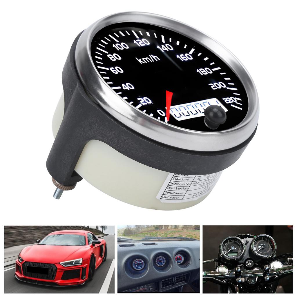 Ceas Vitezometru 85MM 0‑220km H 2‑în‑1 Indicator Afișaj LCD 12V 24V pentru Mașină Camion Barcă